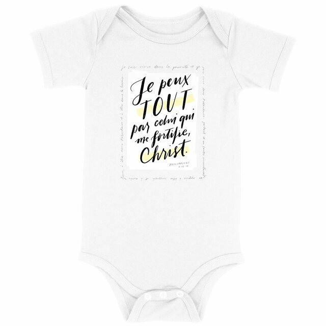 Image front Par Christ qui me fortifie / Body bébé