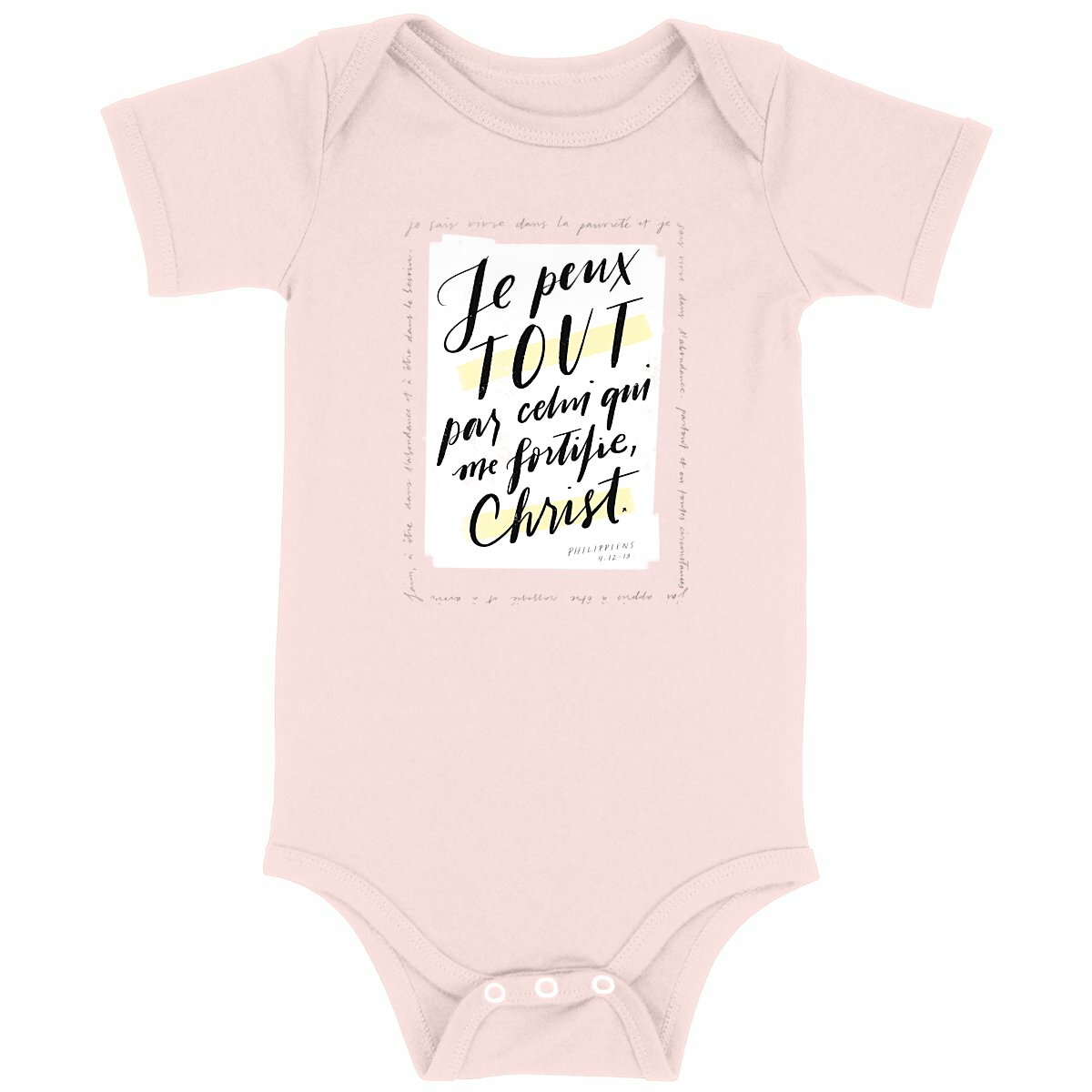 Image back Par Christ qui me fortifie / Body bébé