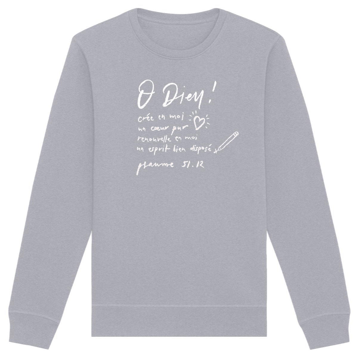 Image back Crée en moi un coeur pur / Sweat Premium Bio, unisexe