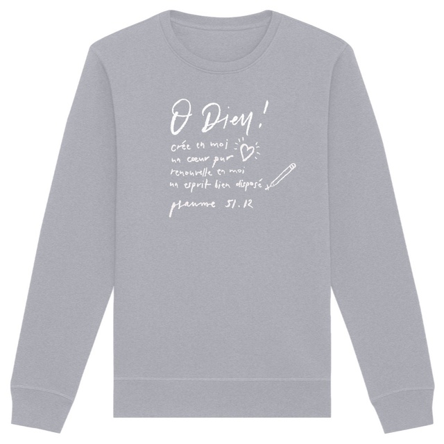 Image back Crée en moi un coeur pur / Sweat Premium Bio, unisexe