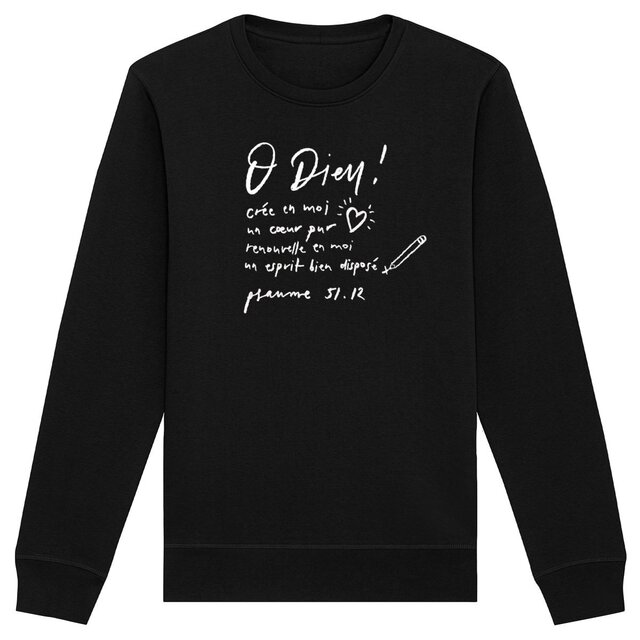 Image front Crée en moi un coeur pur / Sweat Premium Bio, unisexe