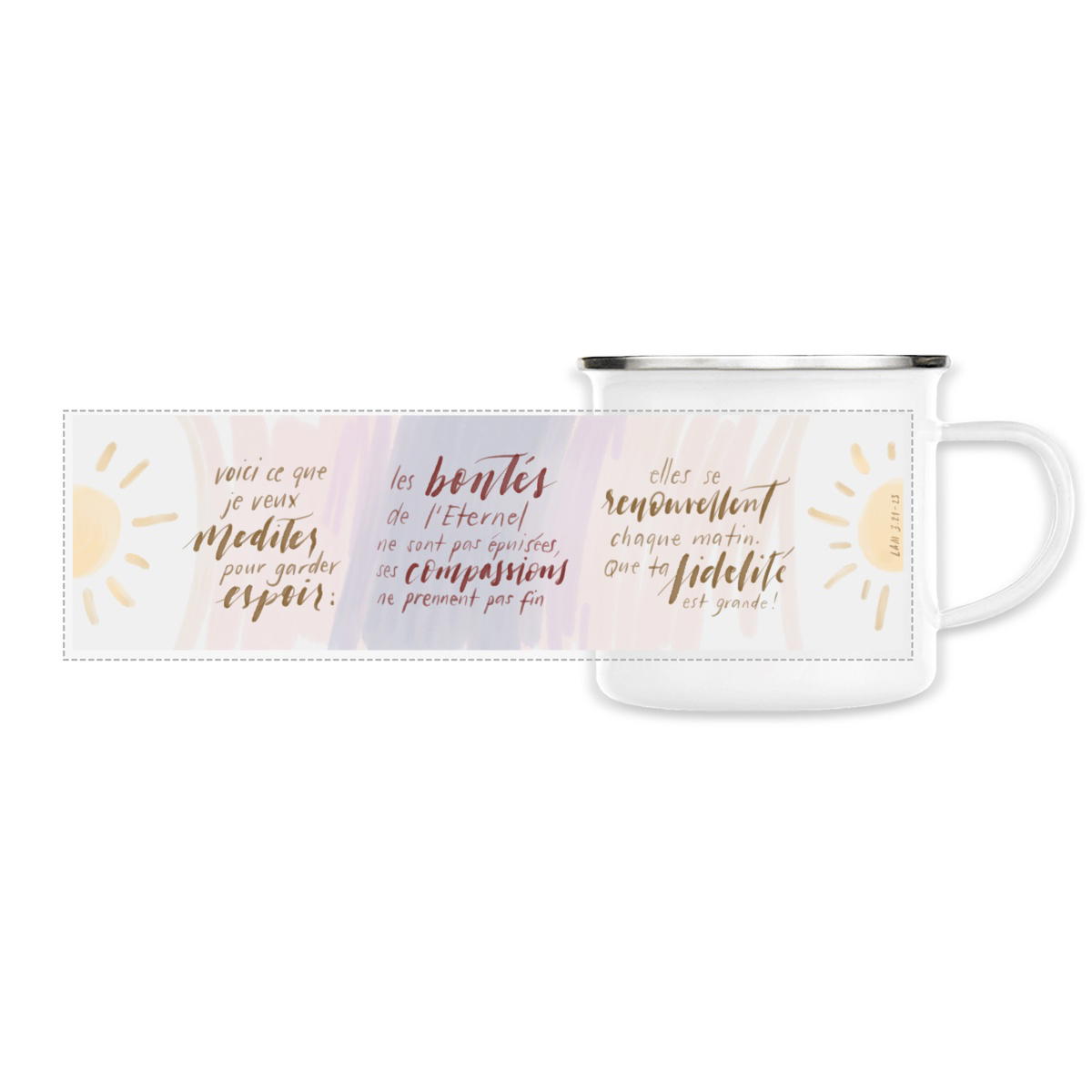 Image front Ses bontés se renouvellent / mug émaillé