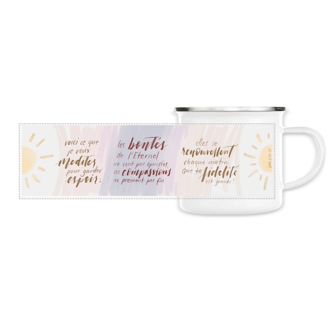 Image front Ses bontés se renouvellent / mug émaillé