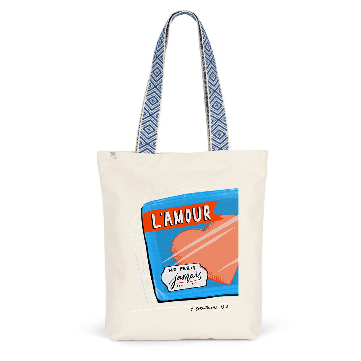 Image front L'amour ne périt jamais / Totebag ethnique