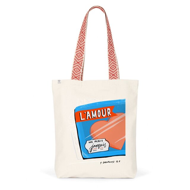 Image back L'amour ne périt jamais / Totebag ethnique