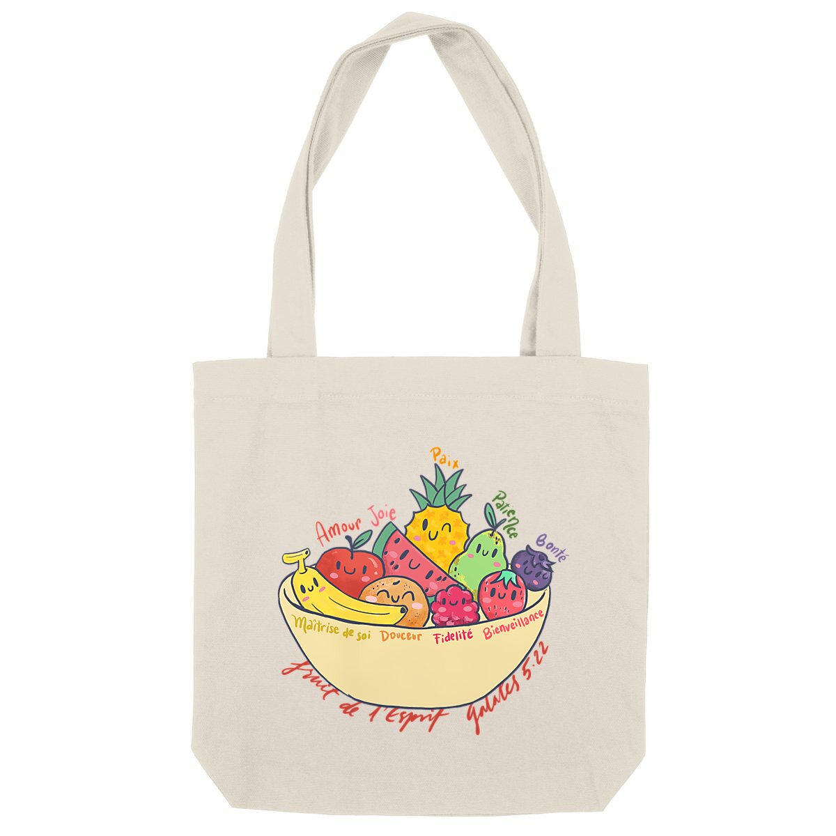 Image front Fruit de l'Esprit / Tote bag recyclé