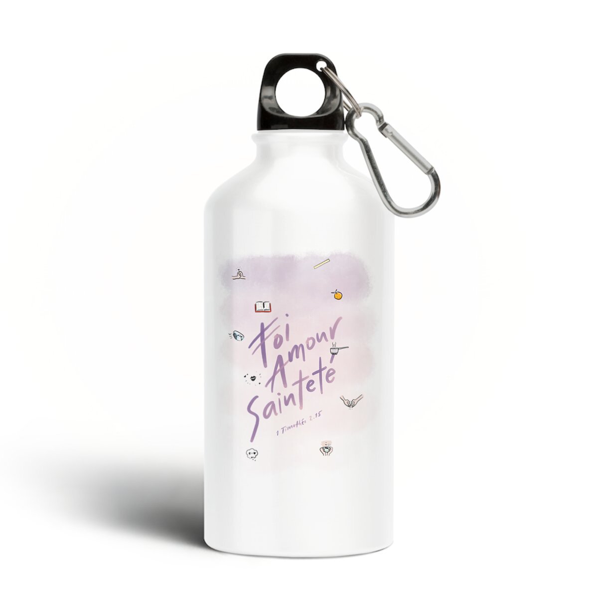 Image front Foi Amour Sainteté / bouteille en aluminium