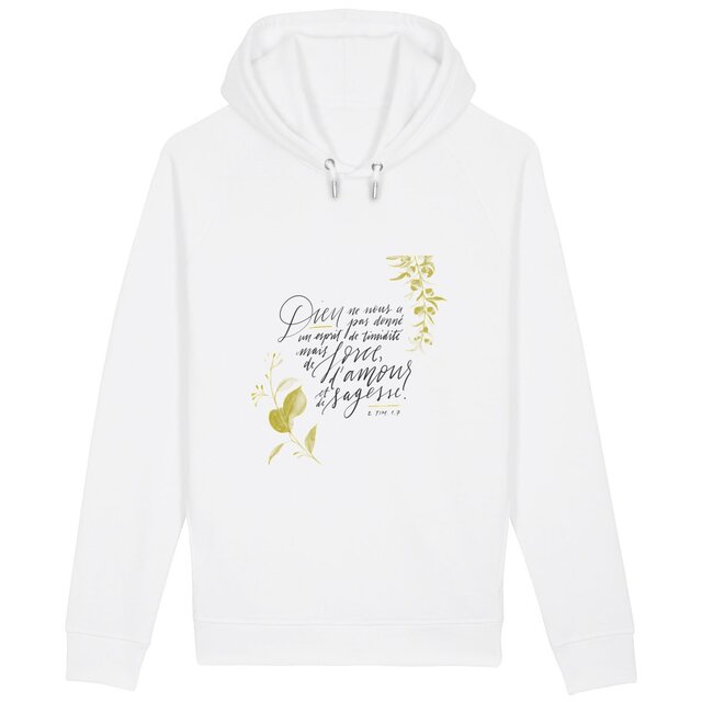 Image front Force, amour, sagesse / sweat à capuche BIO unisexe