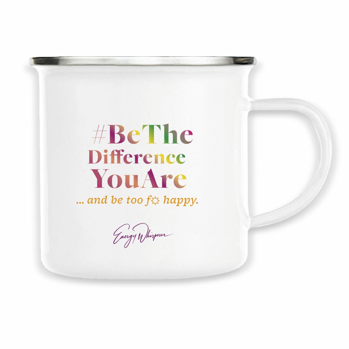 Image front Be the Difference · Emaille-Becher
