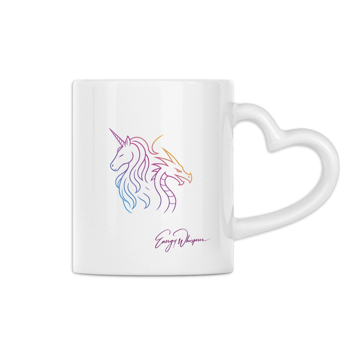 Image front Unicorn | Dragon Tasse mit Herz, farbiges Logo
