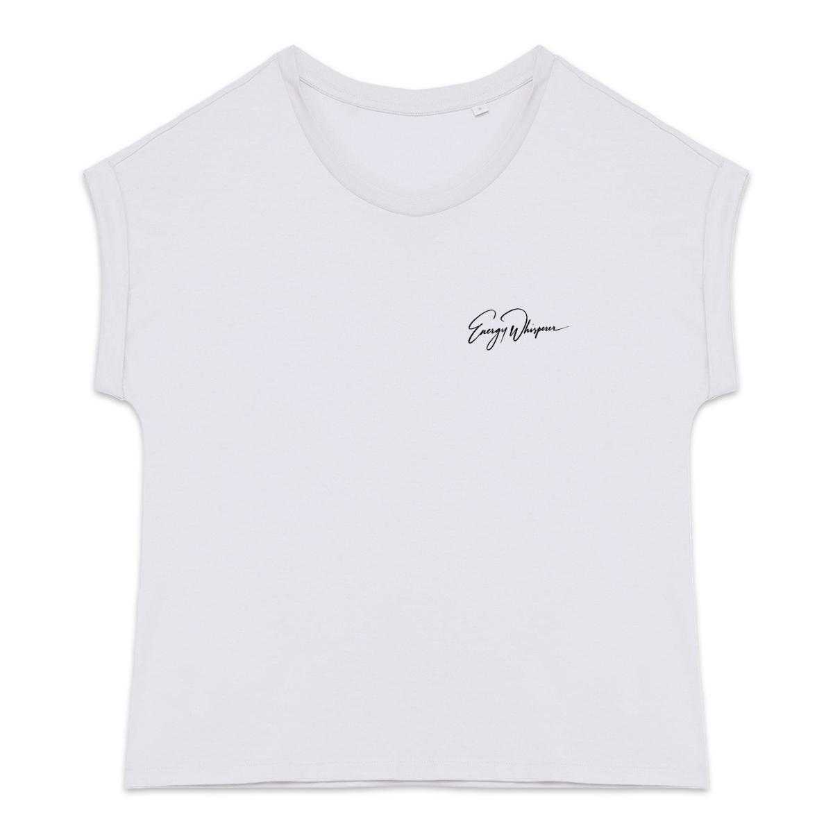 Image front Unicorn | Dragon · lässiges T-Shirt mit gerollten Ärmeln, Logo schwarz