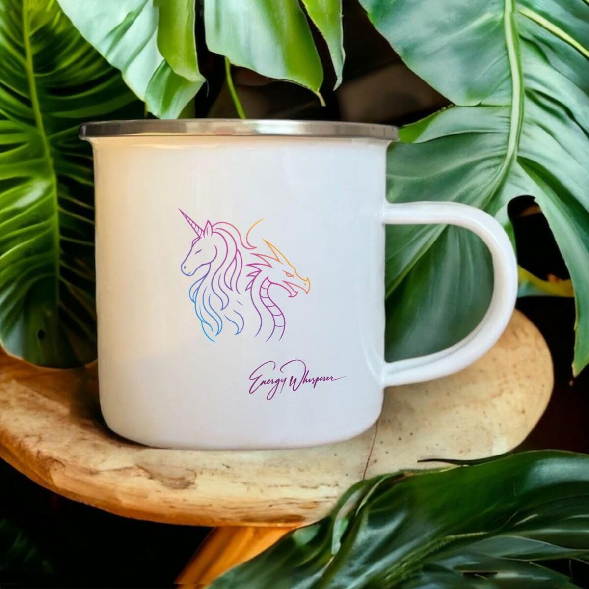 Image front Unicorn | Dragon Emaille-Becher, farbiges Logo