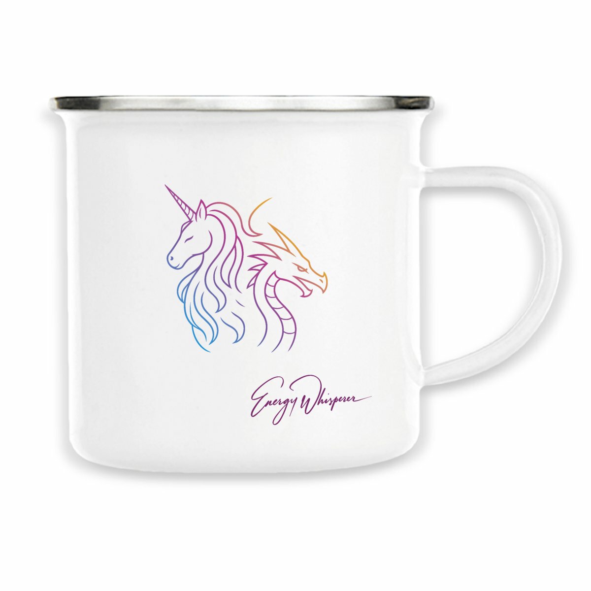 Image back Unicorn | Dragon Emaille-Becher, farbiges Logo