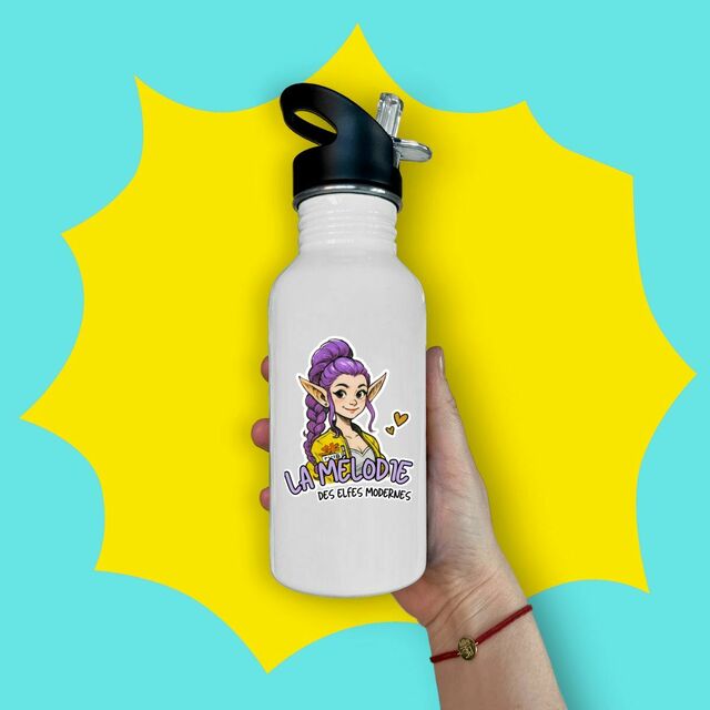 Image du produit La Mélodie des Elfes Modernes - Bouteille en inox avec paille