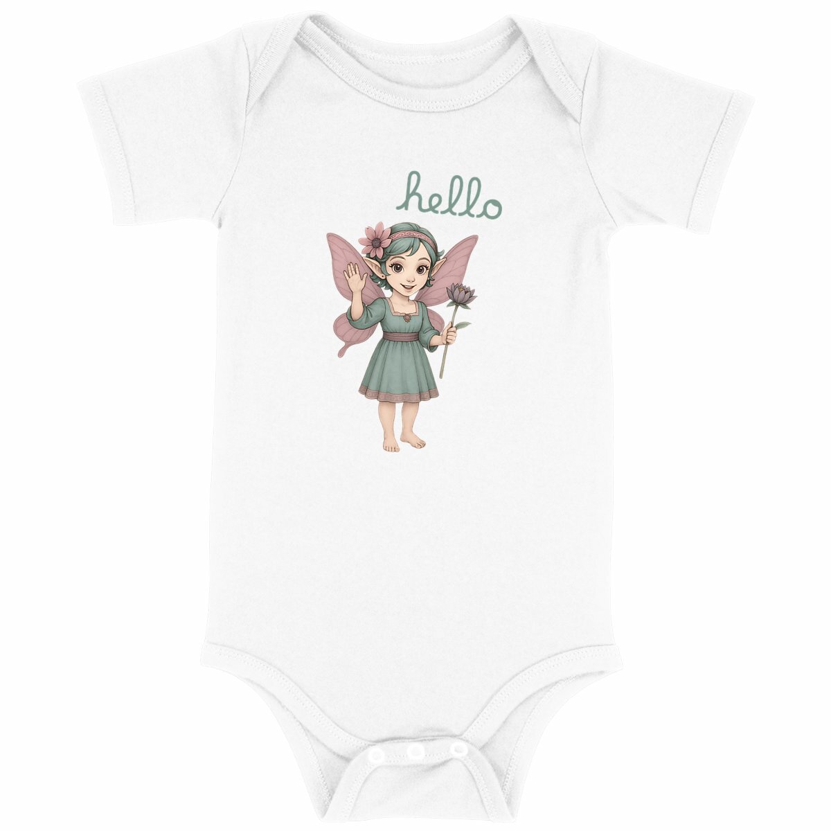 Image back Body bébé - Baby bodysuit hello "Fly away"