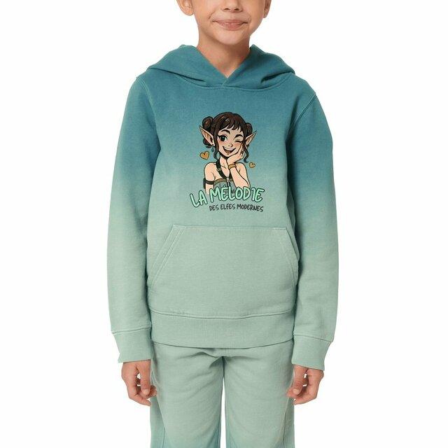 Image front La Mélodie des Elfes Modernes - Sweat à capuche Enfant Dip Dye