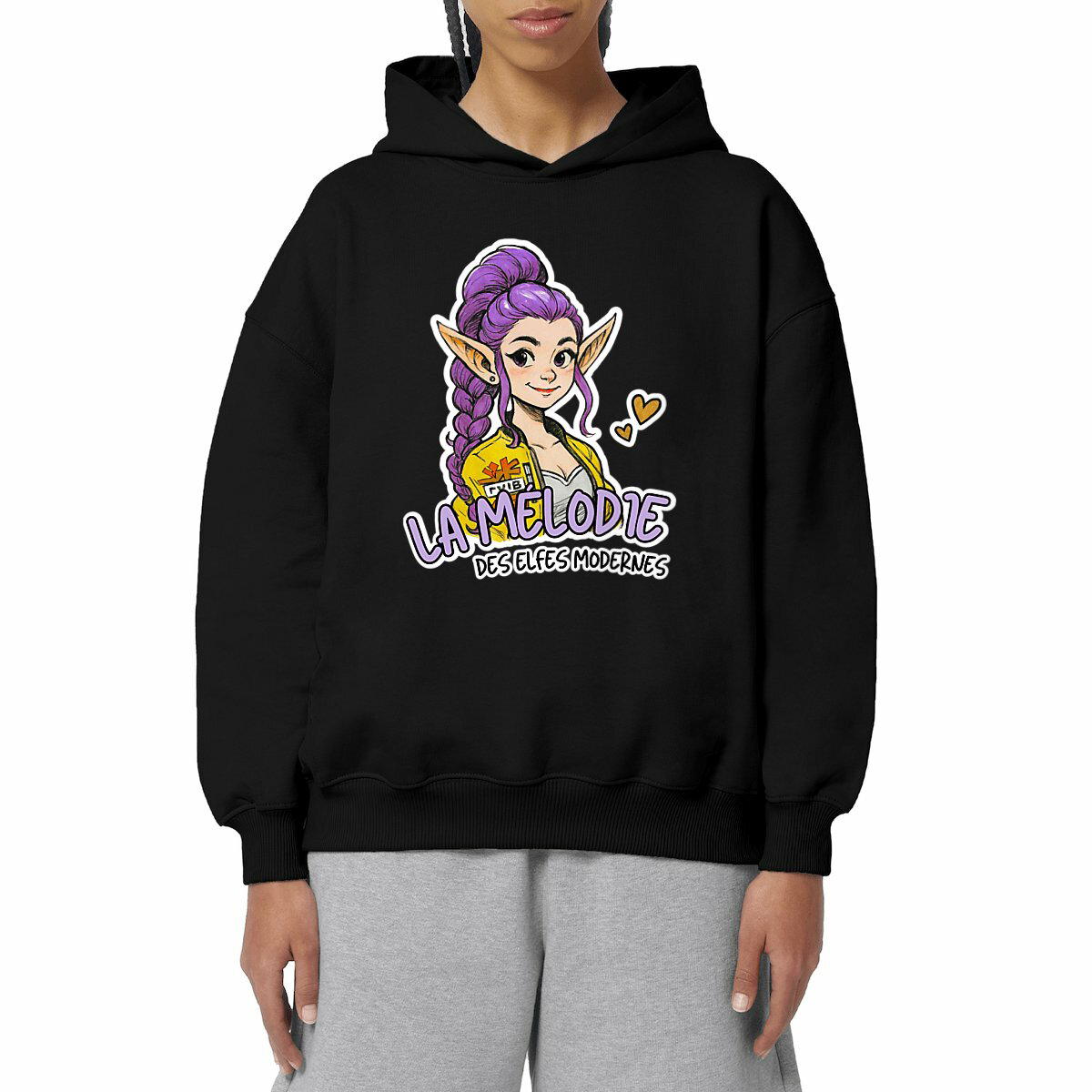 Image front La Mélodie des Elfes Modernes - Sweat à capuche Unisexe Oversized
