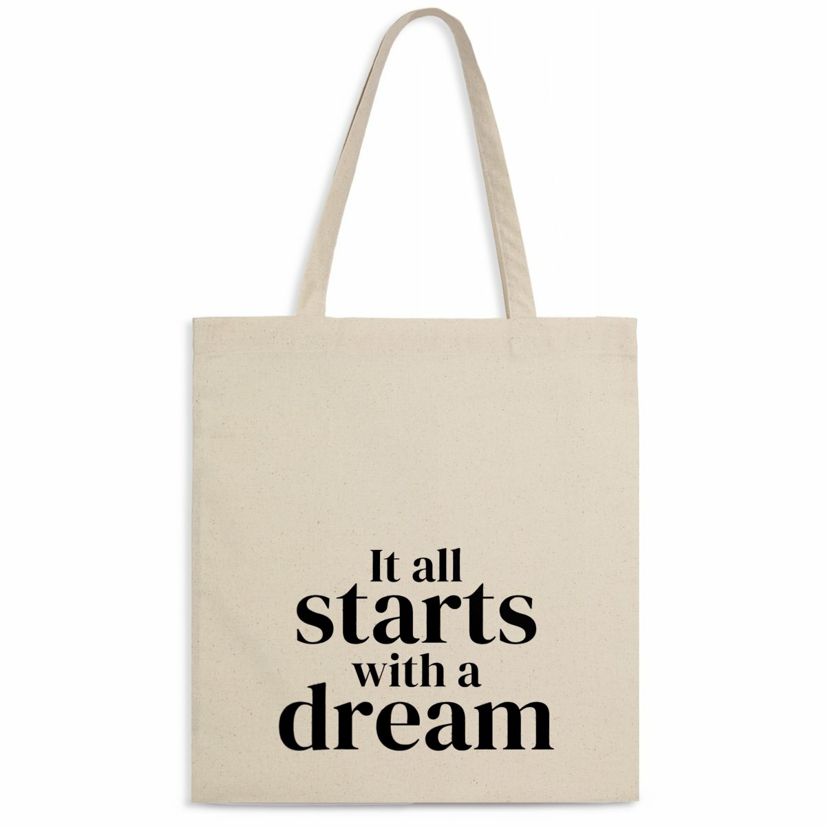 Image back Totebag léger Premium - It all starts with a dream - 100% coton recyclé