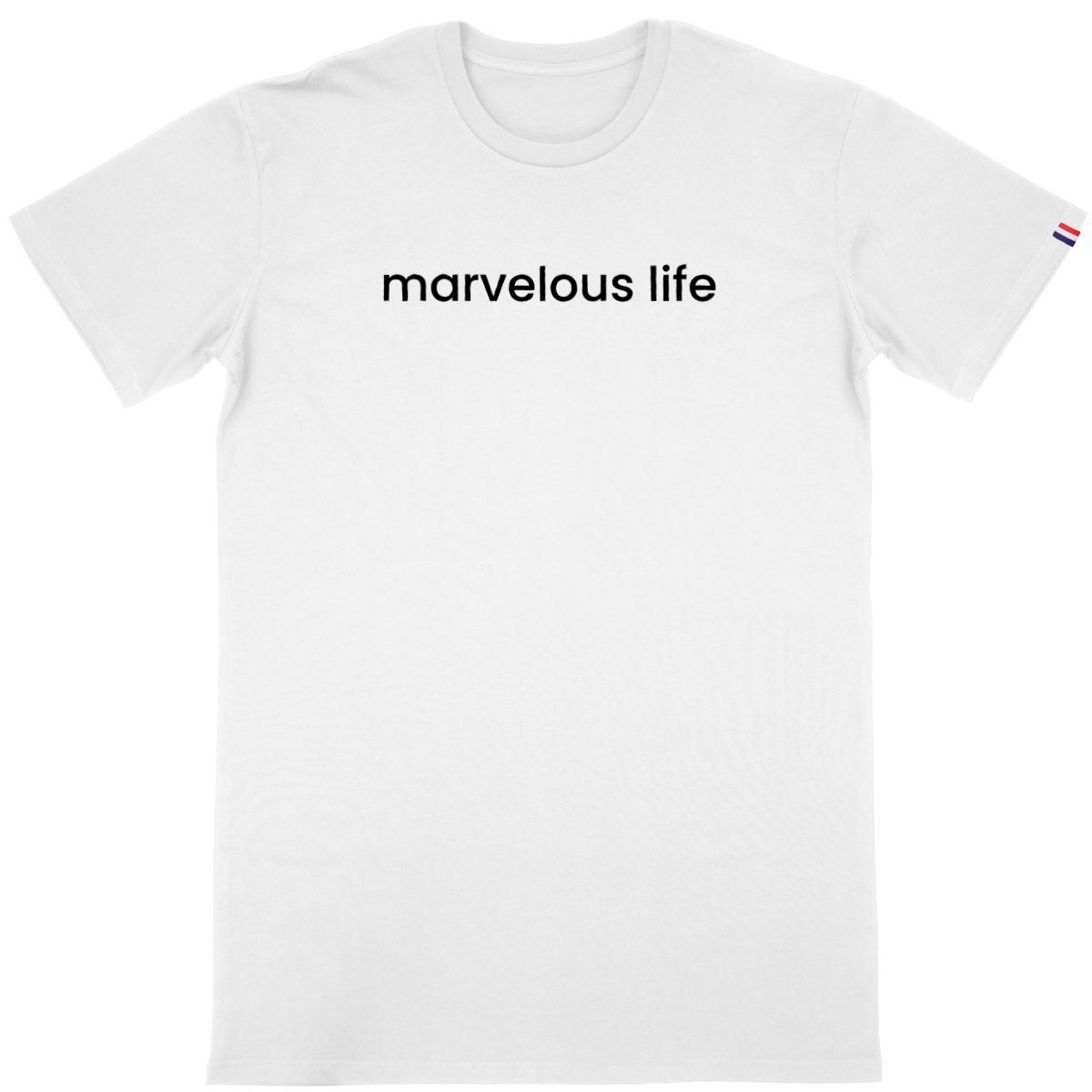 Image back T-shirt Homme Made in France - Message Inspirant - Marvelous Life - Premium Plus