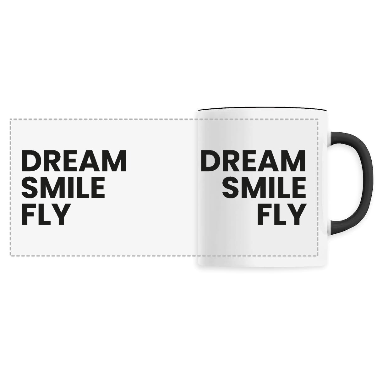 Image back Mug céramique 330ml Tasse de café panoramique - Dream Smile Fly - Premium - Cadeau Anniversaire Populaire Fête