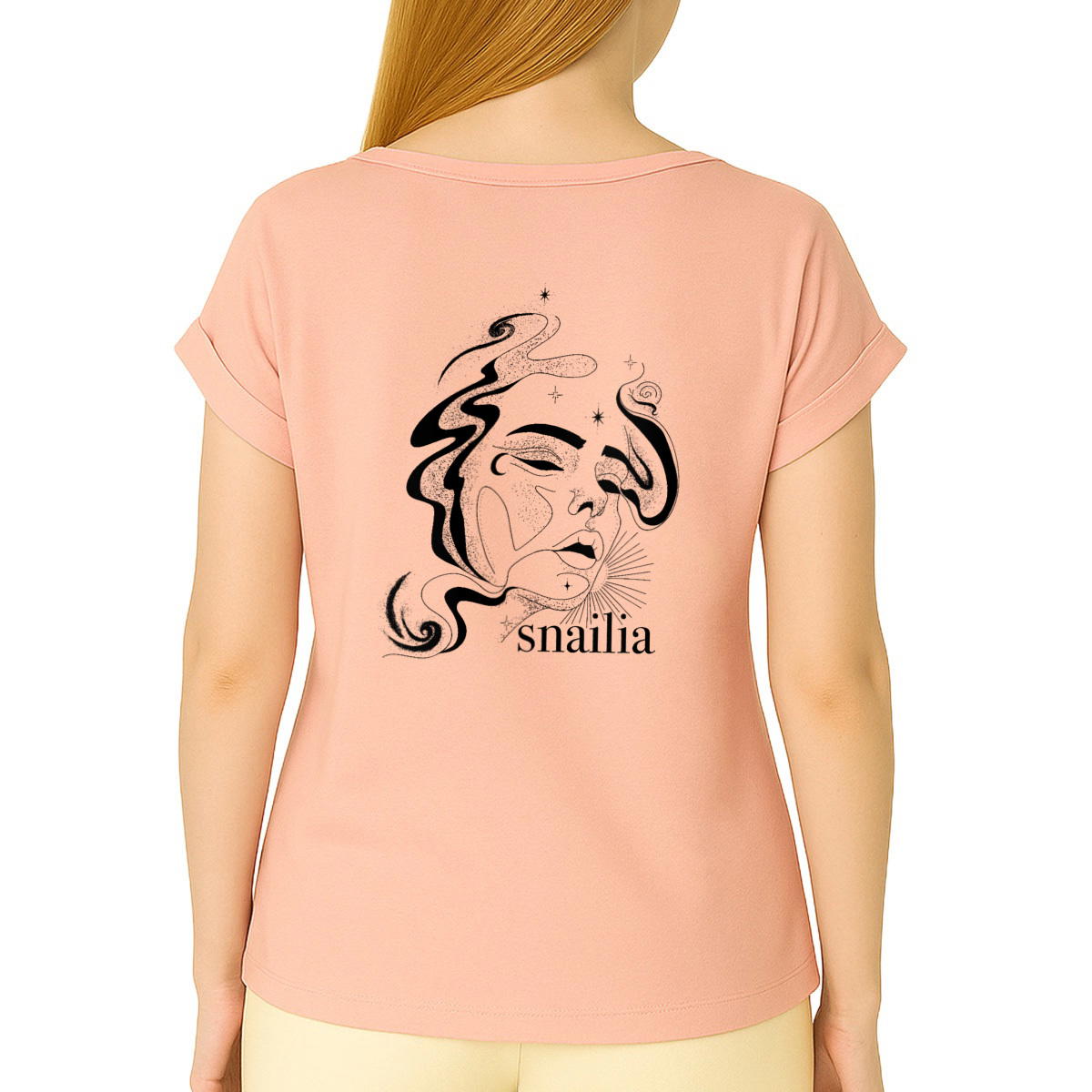 T-shirt femme manches à revers