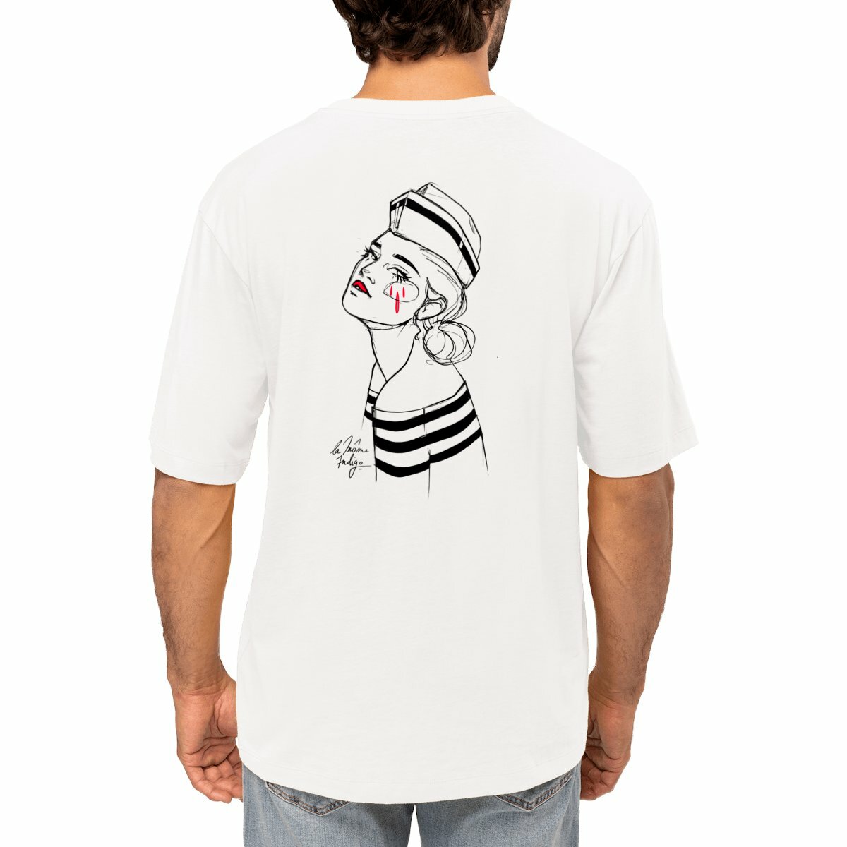 Tee oversize môme marine