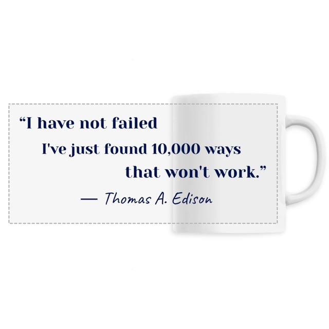 motto mug ― Thomas A. Edison