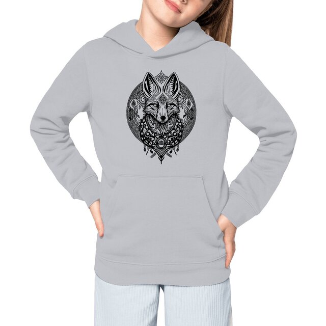 Image front Sweat à capuche Enfant - Renard Tribal Bohème