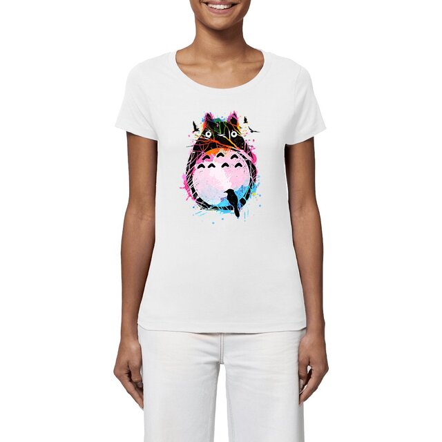Image front T-shirt Femme BIO - Totoro street-art