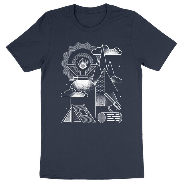 Image back T-shirt coton Bio - Camping Géometrique
