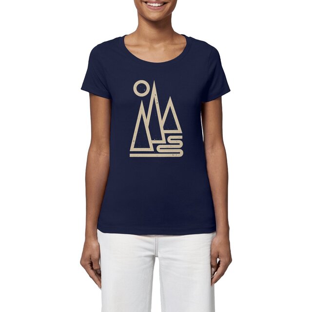 Image front T-Shirt minimaliste en coton Bio - Montagnes Géométriques