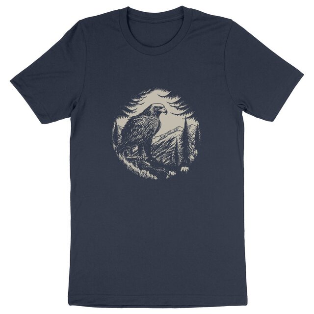 Image back T-Shirt Bio foncé - Aigle en montagne