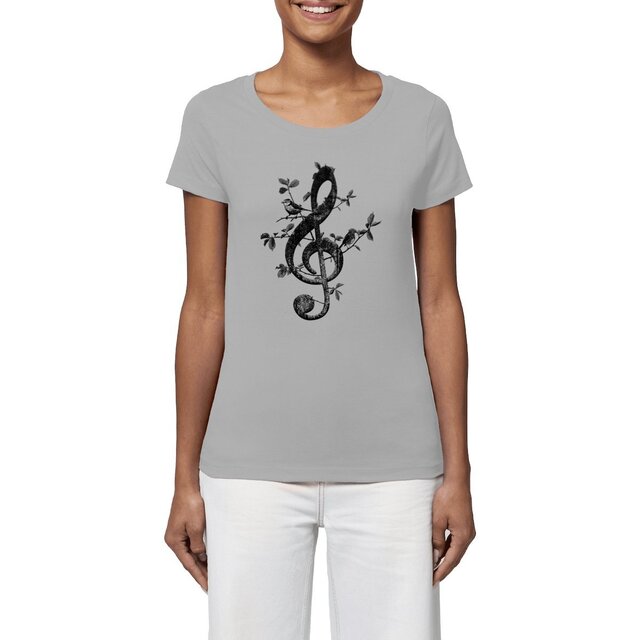 Image front T-shirt Femme BIO - Clef De Sol nature