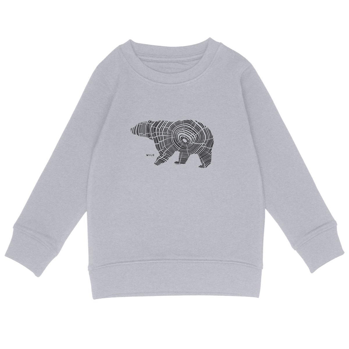 Sweat-shirt Enfant - Ours Sauvage Dessin D'ours En Cerne De Bois - Image