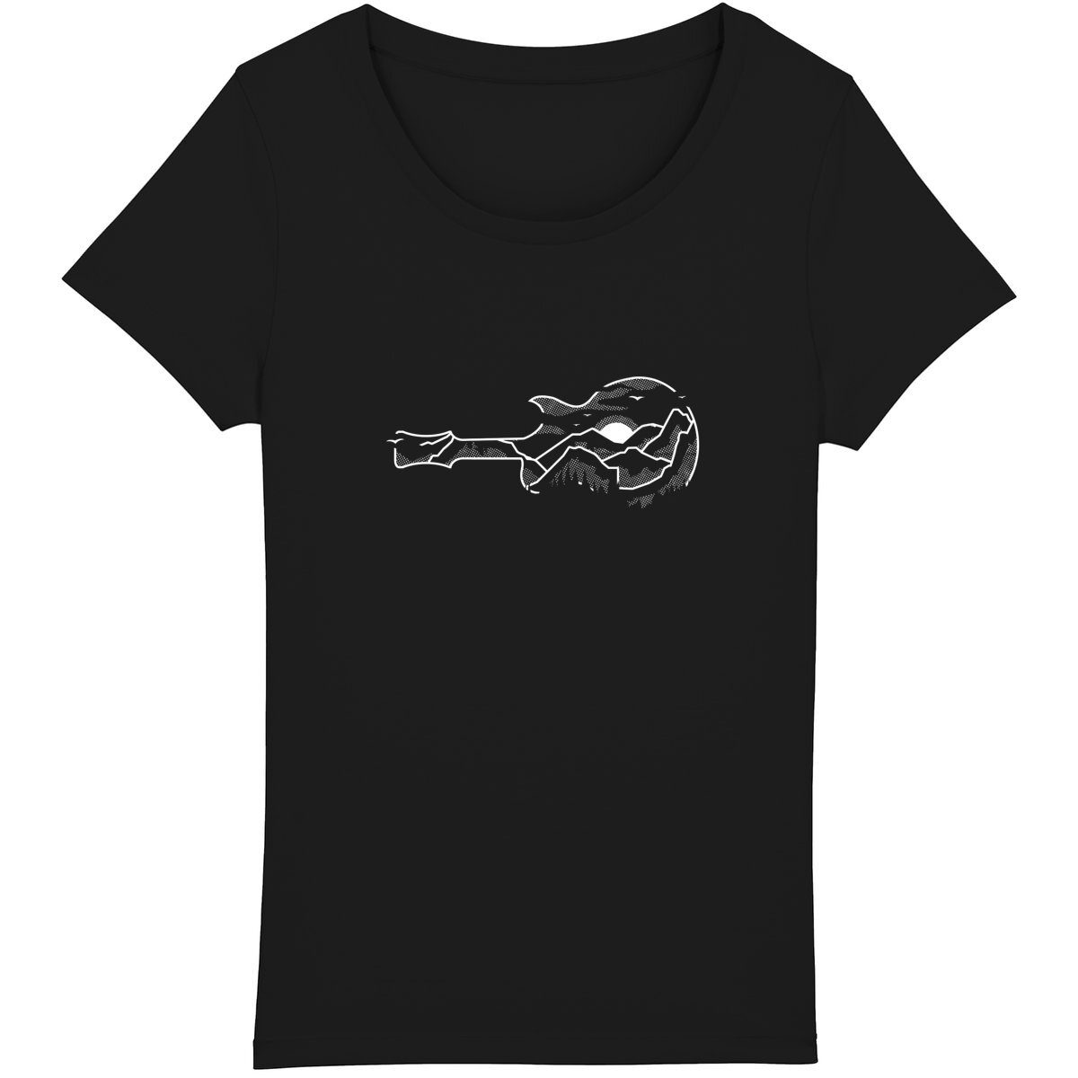 T-shirt Femme BIO - T-Shirt musique guitare ou tee shirt de montagne  - Image
