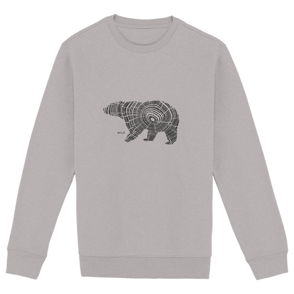 Sweat-shirt Unisexe - Ours Sauvage Dessin D'ours En Cerne De Bois - Image