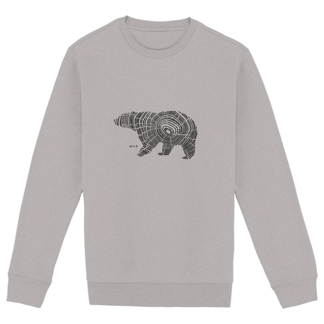 Image back Sweat-shirt Unisexe - Ours Sauvage Dessin D'ours En Cerne De Bois