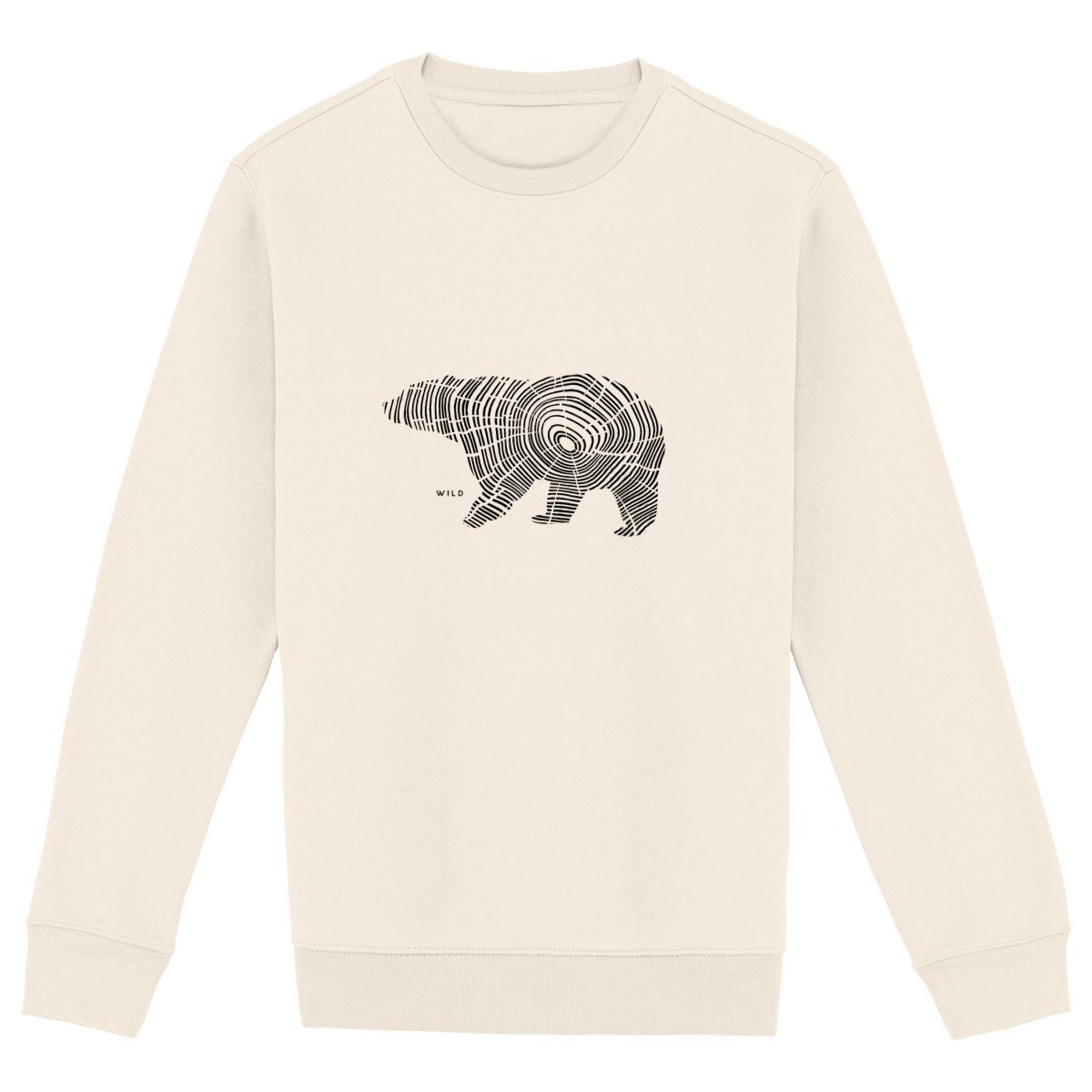 Sweat-shirt Unisexe - Ours Sauvage Dessin D'ours En Cerne De Bois