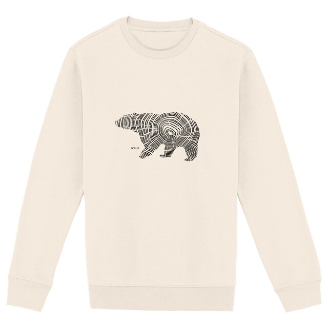 Image front Sweat-shirt Unisexe - Ours Sauvage Dessin D'ours En Cerne De Bois