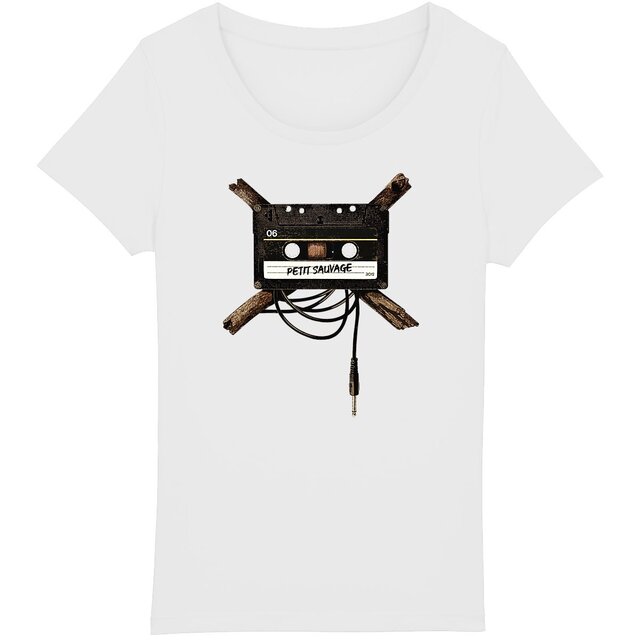 Image back T-shirt Femme BIO - Cassette Retro Music Fuel
