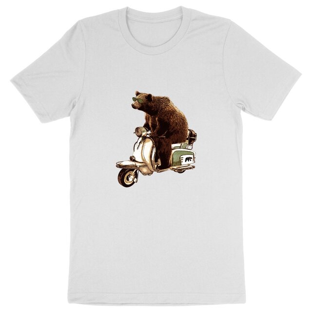 Image back T-shirt homme vintage coton Bio - Ours Vespa