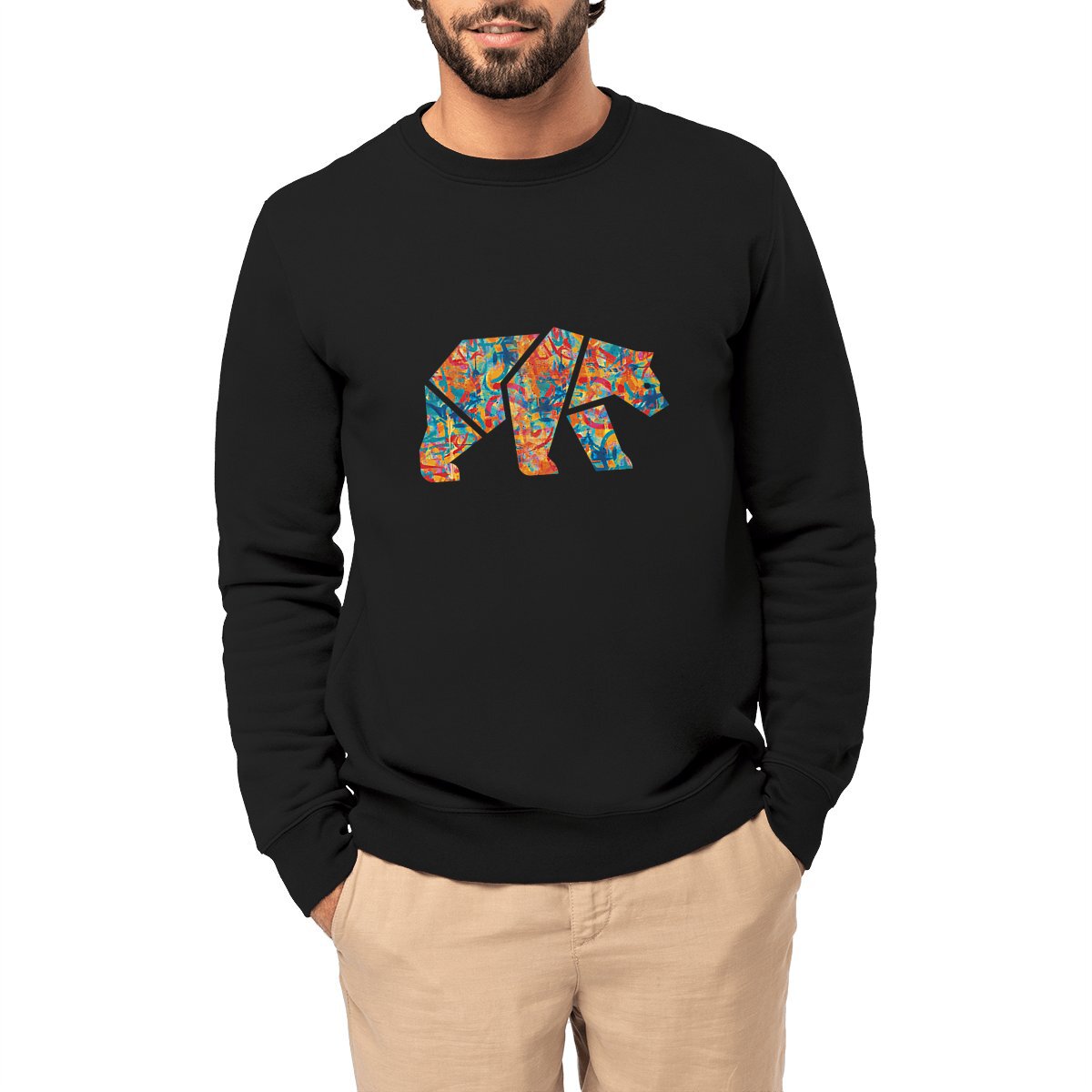 Sweat-shirt Unisexe - Silhouette d'ours Petit Sauvage Street-Art