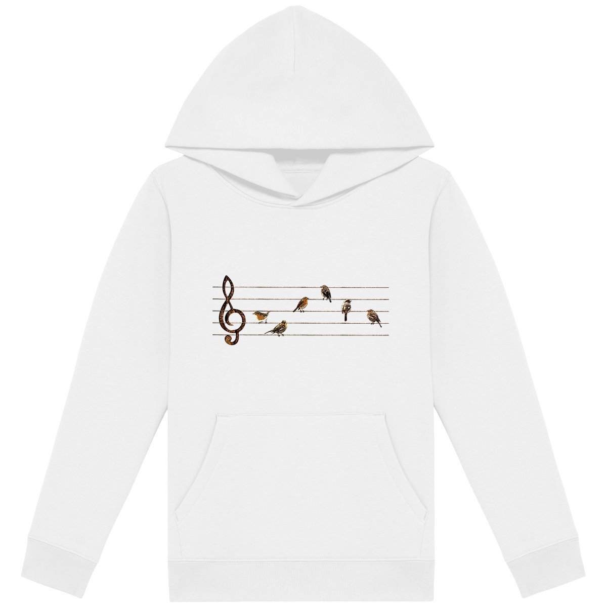 Sweat à capuche Enfant - Partition Musicale D'oiseaux - Image