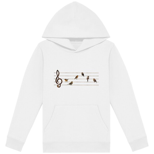 Image back Sweat à capuche Enfant - Partition Musicale D'oiseaux