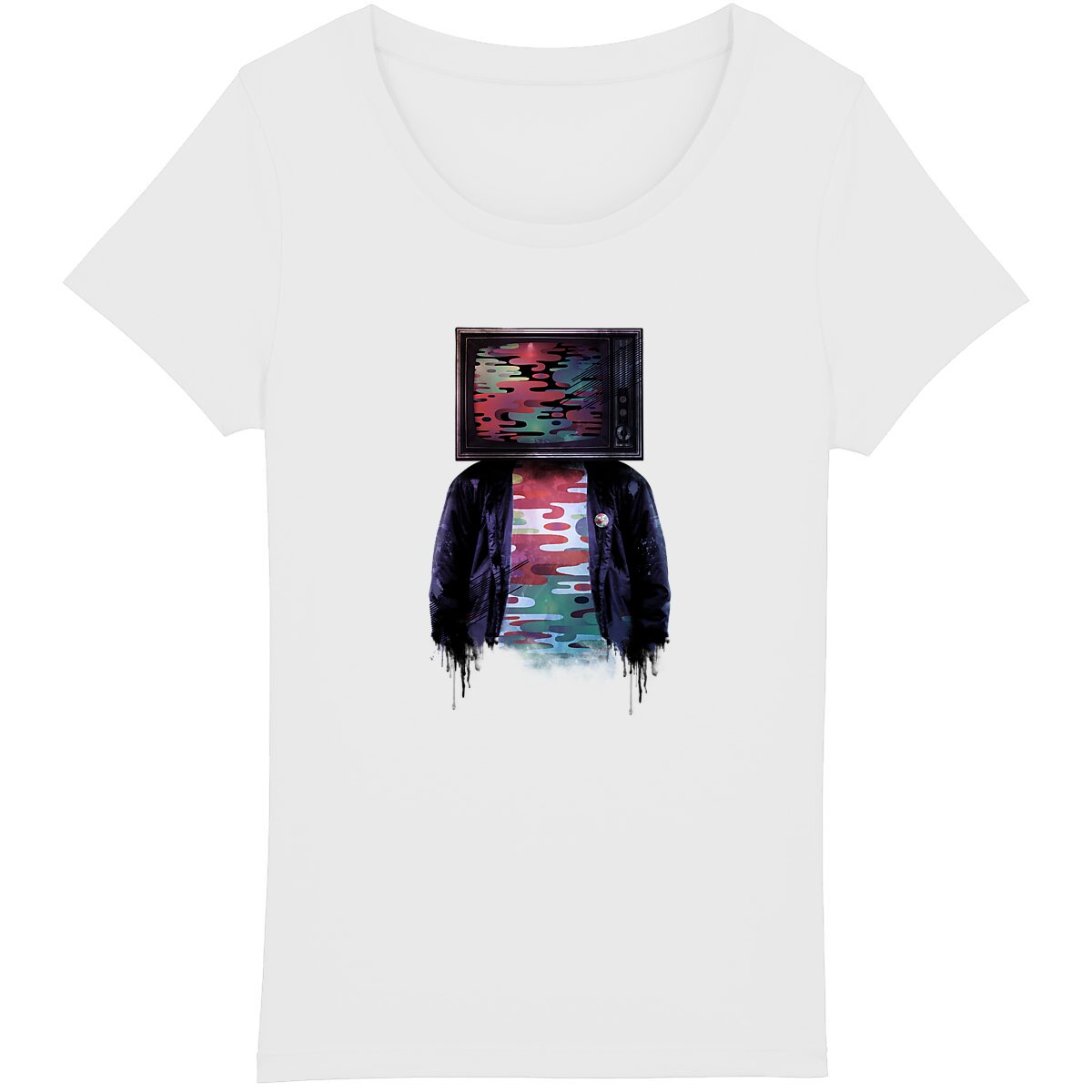 T-shirt Femme BIO - TV Head street-art - Image