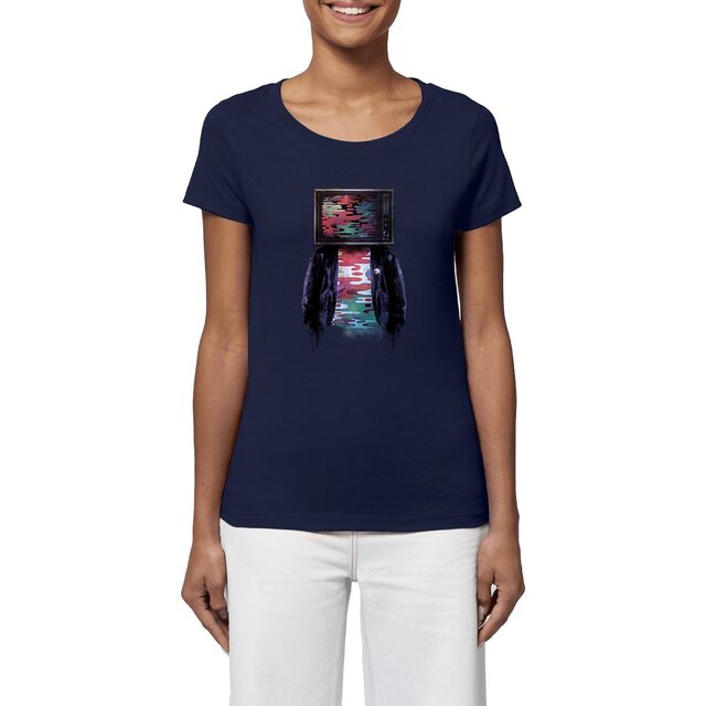 Image front T-shirt Femme BIO - TV Head street-art