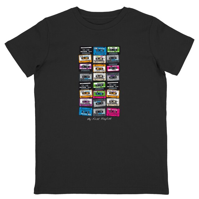 Image back T-shirt Enfant - Cassettes rétro - My first playlist