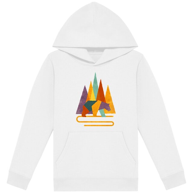 Image back Sweat à capuche Enfant de montagne - Ours Géométrique Coloré