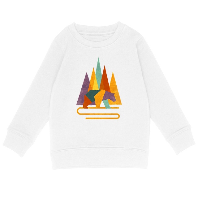 Image back Sweat-shirt Enfant de montagne - Ours Géométrique Coloré