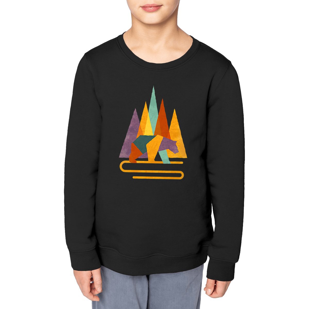Sweat-shirt Enfant de montagne - Ours Géométrique Coloré